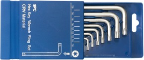 Winkelschlüsselsatz, T-Profil, T10-T50, 9-teilig